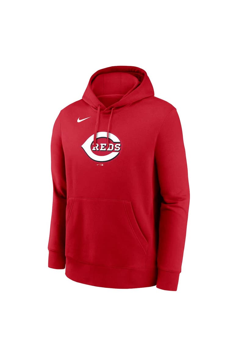 Men's Nike Red Cincinnati Reds Logo Club Fleece Pullover Hoodie, Alternate, color, Red