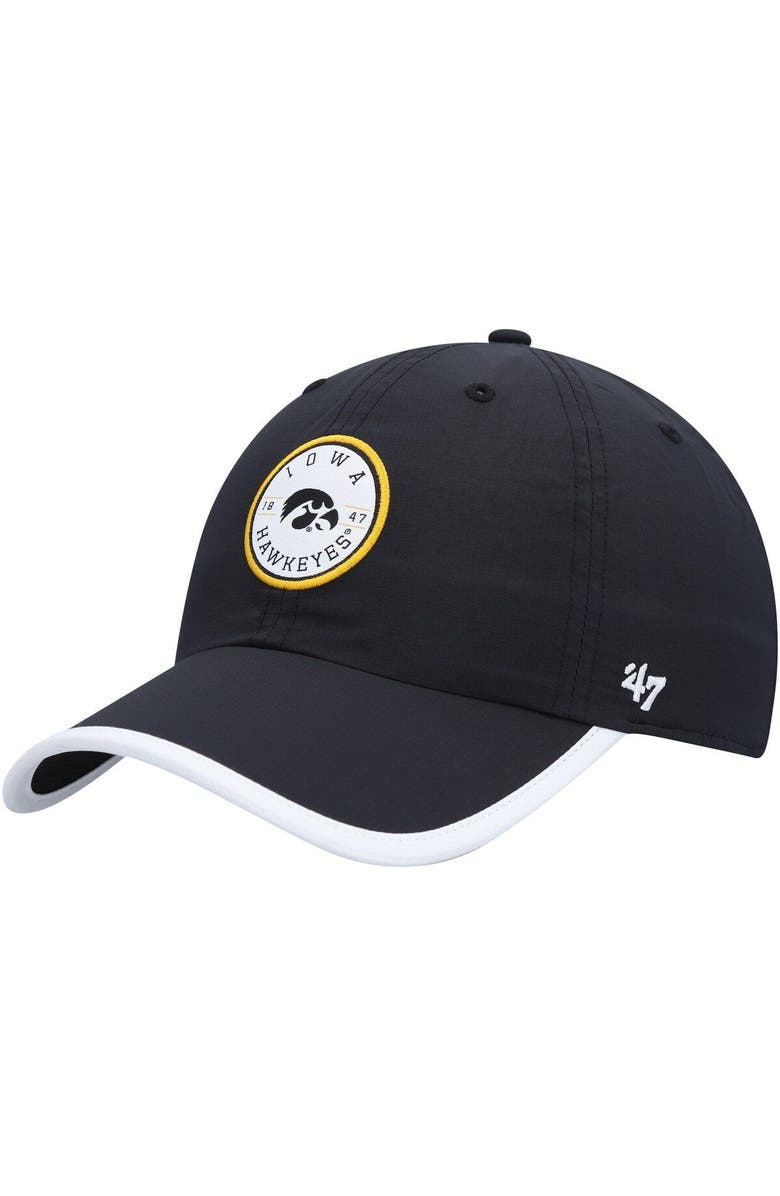 '47 Men's '47  Black Iowa Hawkeyes Microburst Clean Up Adjustable Hat, Main, color, 