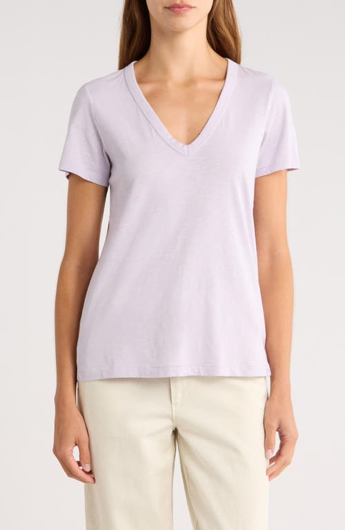 Rag & Bone The Vee Slub Cotton T-shirt In Purple