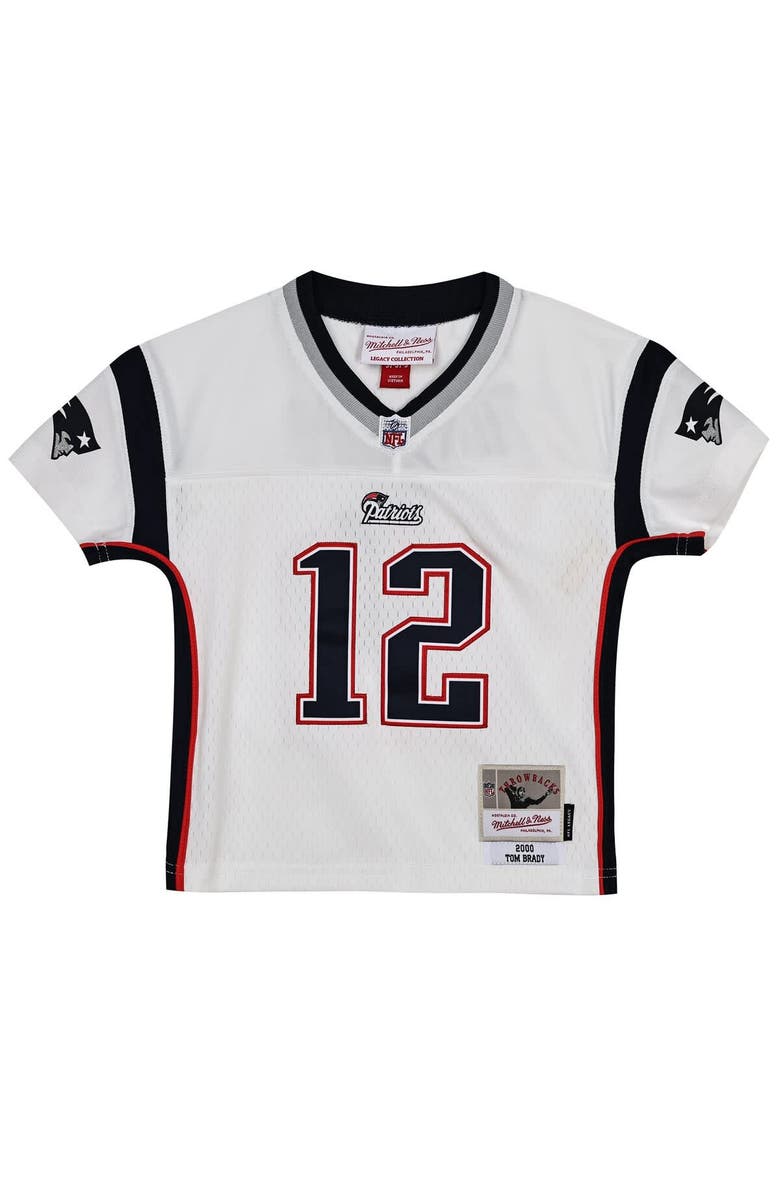 Mitchell & Ness Infant Mitchell & Ness Tom Brady White New England Patriots 2000 Legacy Replica Jersey, Alternate, color, White