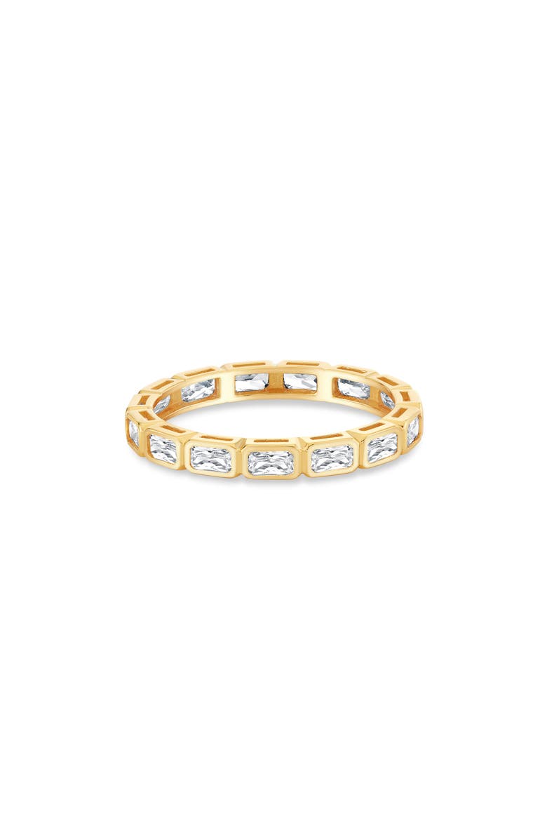 Baguette-Cut Cubic Zirconia Eternity Band Ring, Alternate, color, 18KT YELLOW GOLD / CLEAR STONE