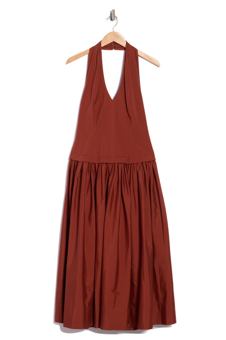 Nora Halter Dress, Alternate, color, DARK BOSCO