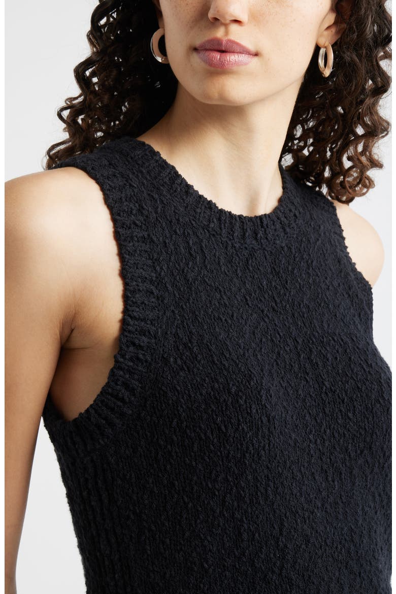 Textured Cotton Sweater Tank, Alternate, color, BLACK