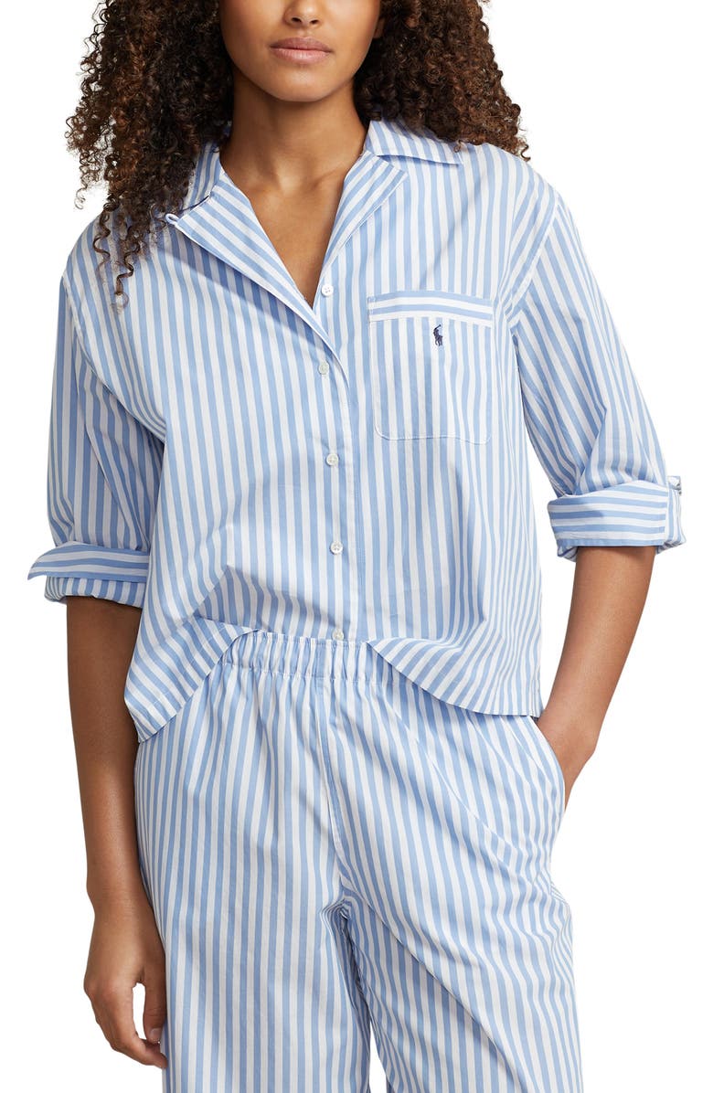 Polo Ralph Lauren Cotton Poplin Pajamas, Alternate, color, Wide Stripes