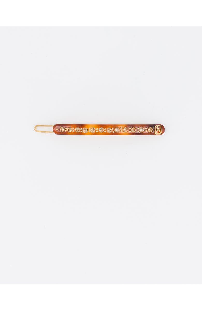 Alexandre de Paris Le Marais tortoise shell strass acetate side barette, Main, color,