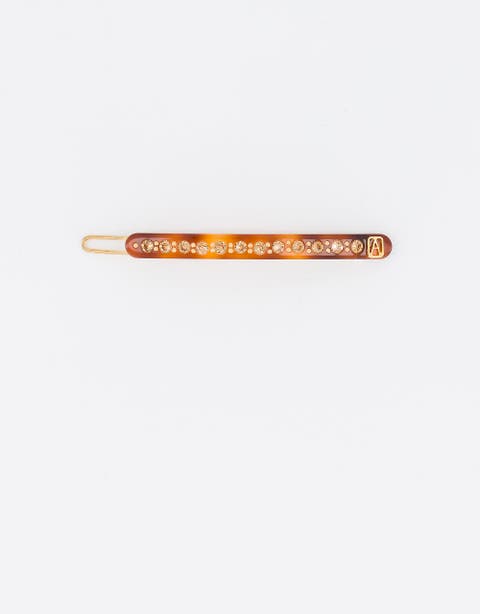 Le Marais tortoise shell strass acetate side barette