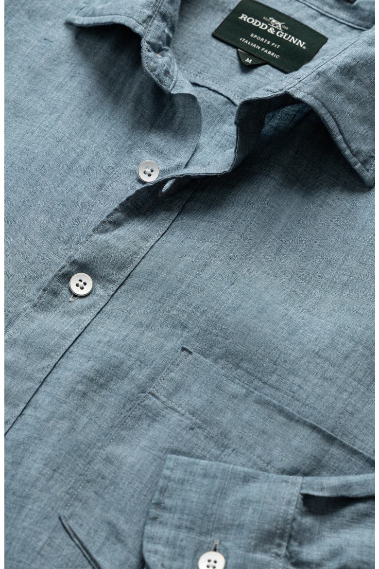 Coromandel Button-Up Linen Shirt, Alternate, color, SEA STONE