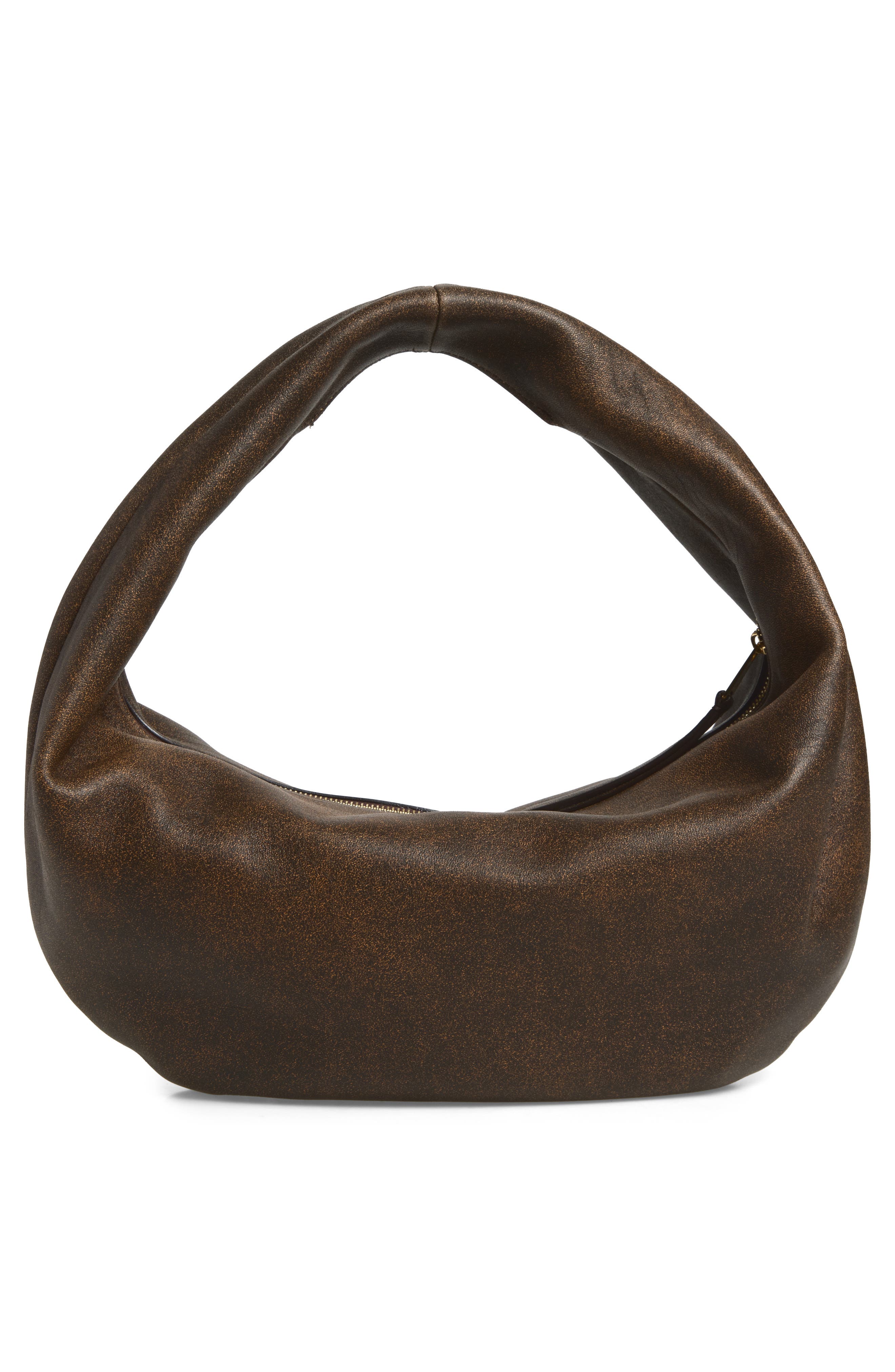 Medium Olivia Leather Hobo Bag, Alternate, color, NATURAL/ BLACK