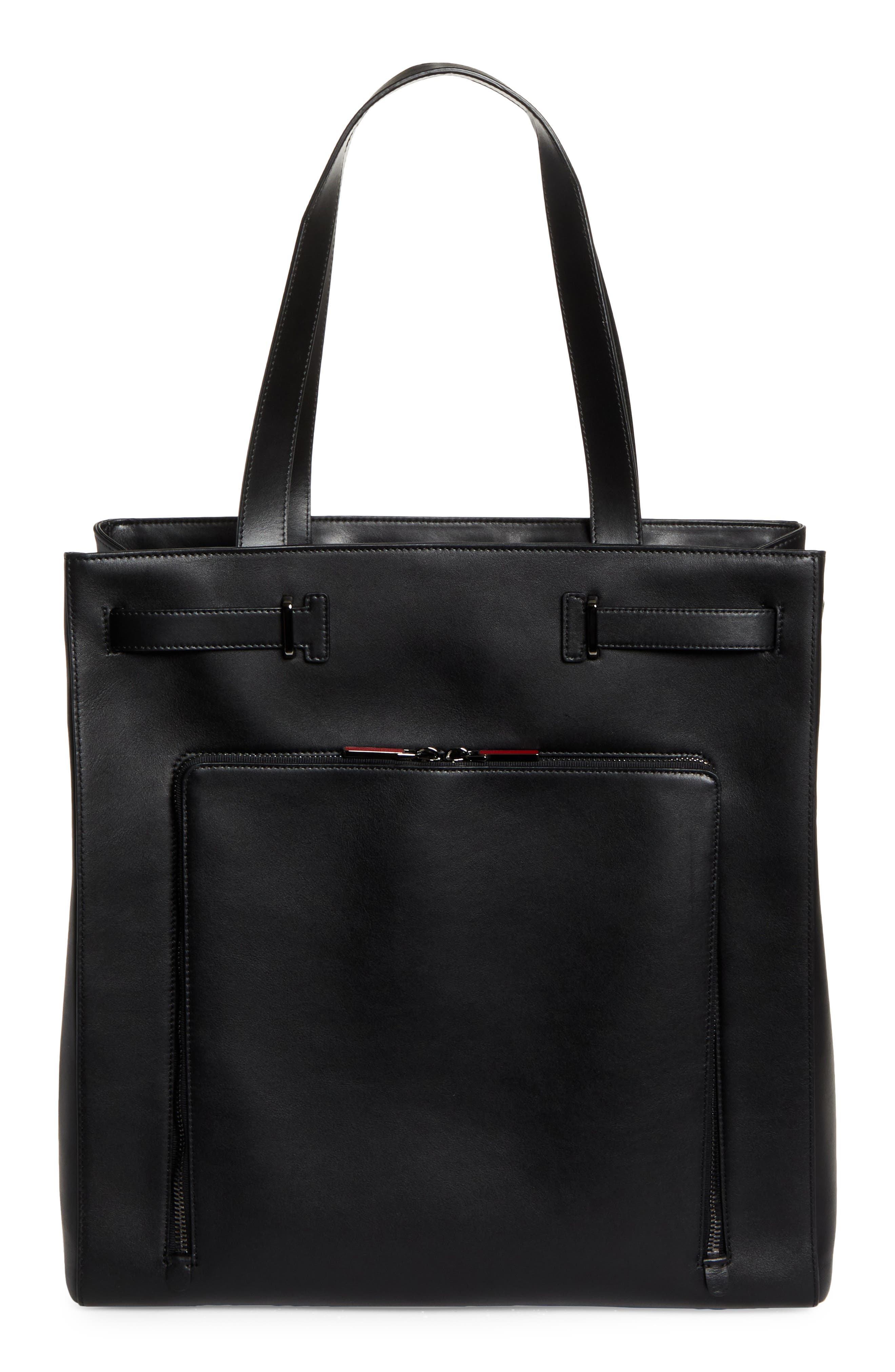 Christian Louboutin Kypipouch Calfskin Tote, Main, color, Black