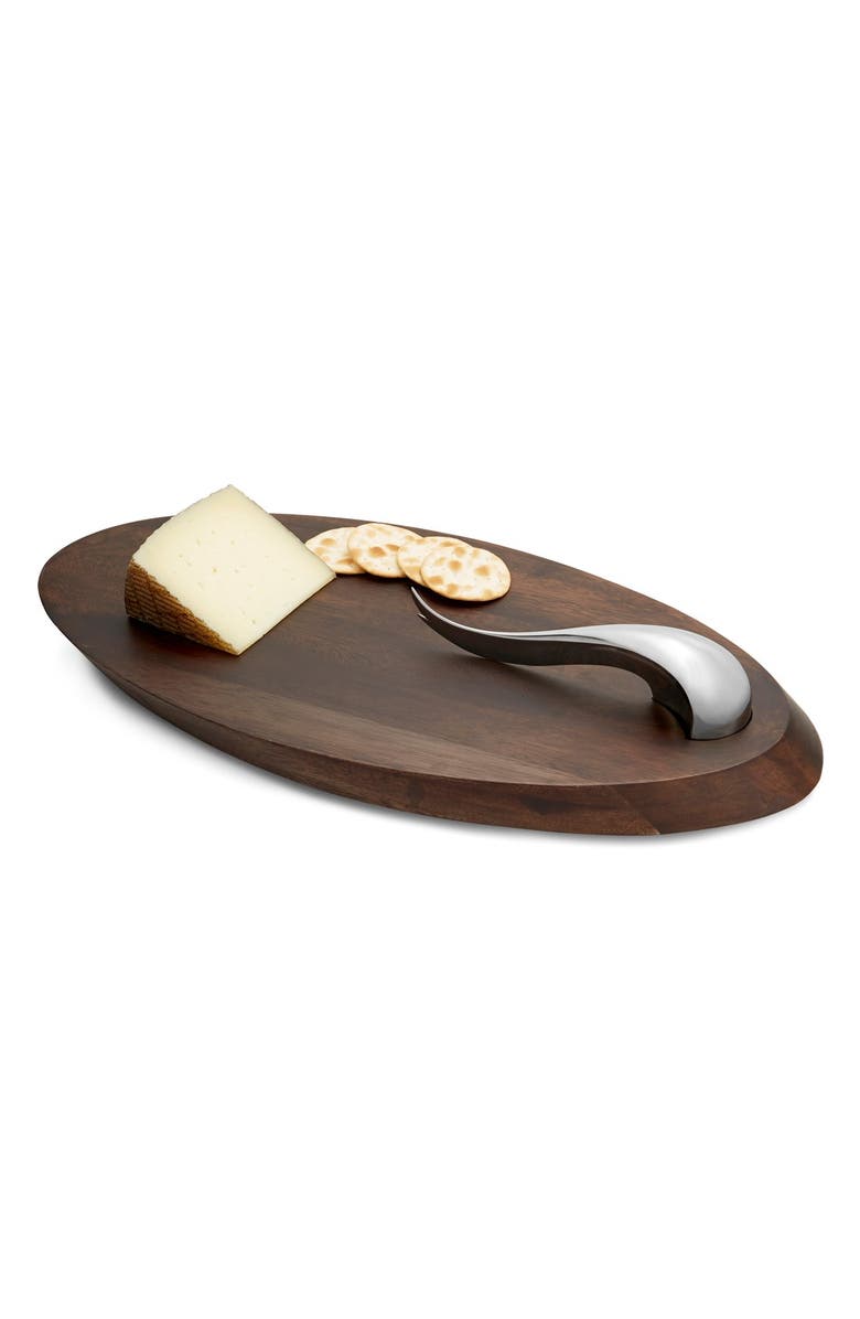Nambé 'Swoop' Cheeseboard & Knife, Alternate, color, 