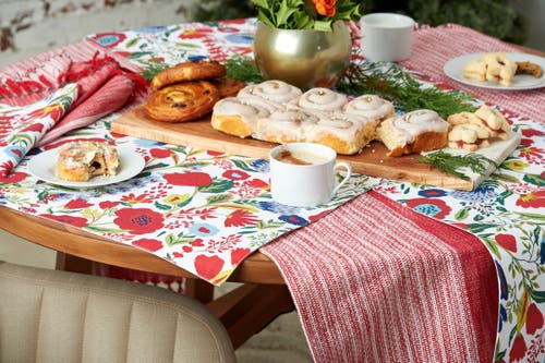 Carol & Frank Kerbey Ruby Table Runner 13" X 72" In Red