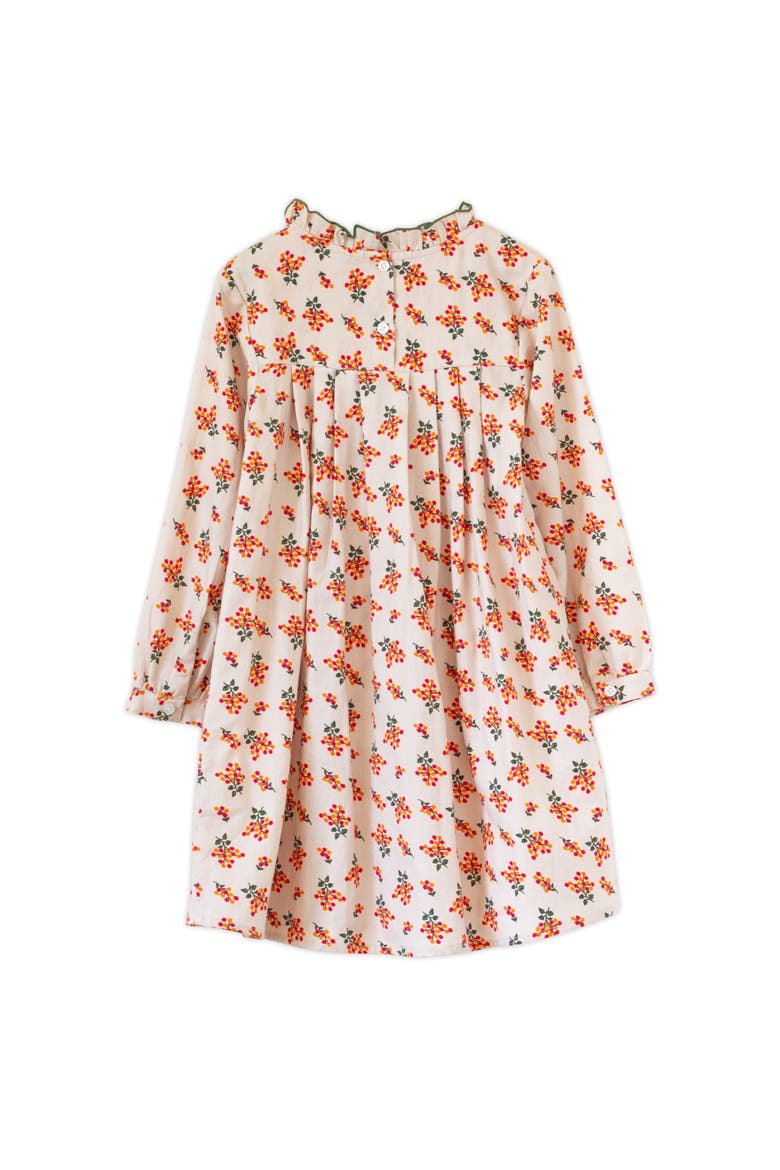 Little Kid  Myrtle Pleated Dress, Alternate, color, Autumn Floral