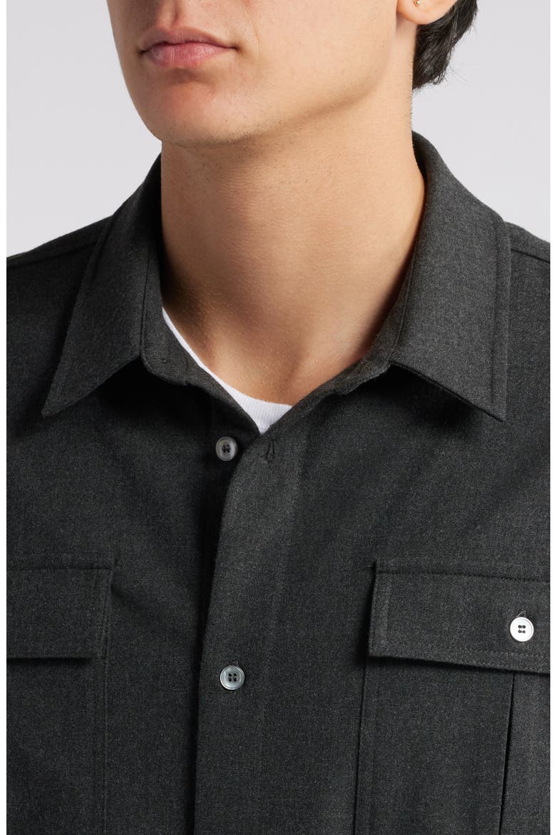 Classic Stretch Flannel Button-Up Shirt, Alternate, color, GREY MELANGE
