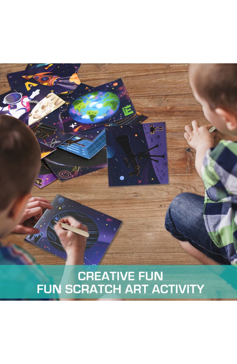 Chalk & Chuckles Scratch Art A to Z Space Adventure, Alternate, color, NO COLOR