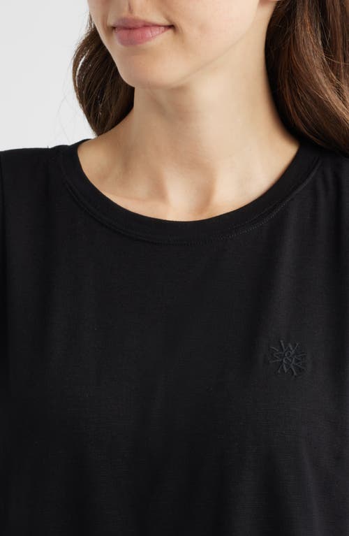 Wit & Wisdom Pleated Cap Sleeve T-shirt In Black