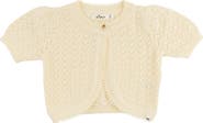 oh baby! Wave Stitch Juliet Pointelle Short Sleeve Cardigan