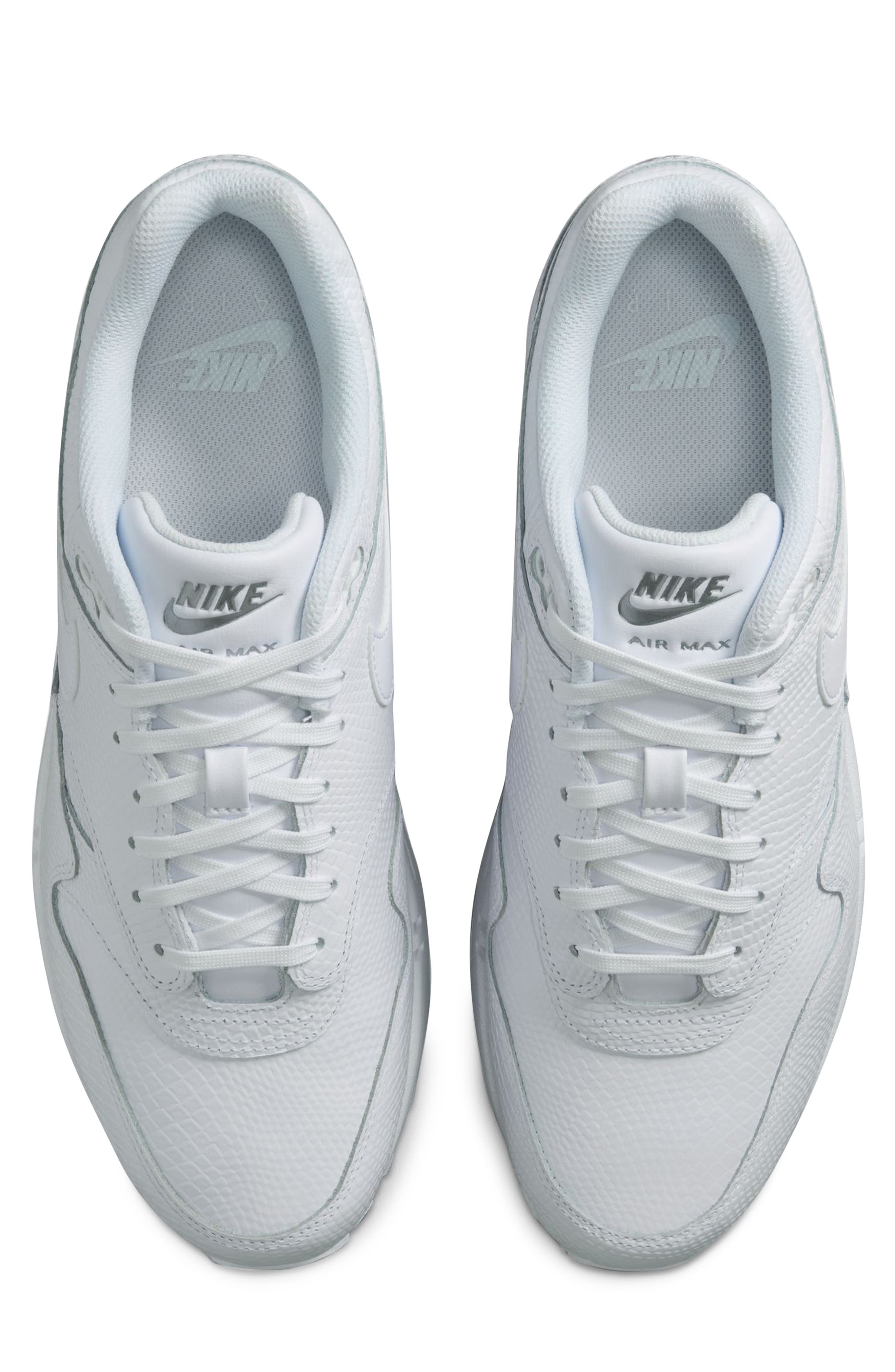 Air Max 1 Premium Sneaker, Alternate, color, WHITE/ PURE PLATINUM
