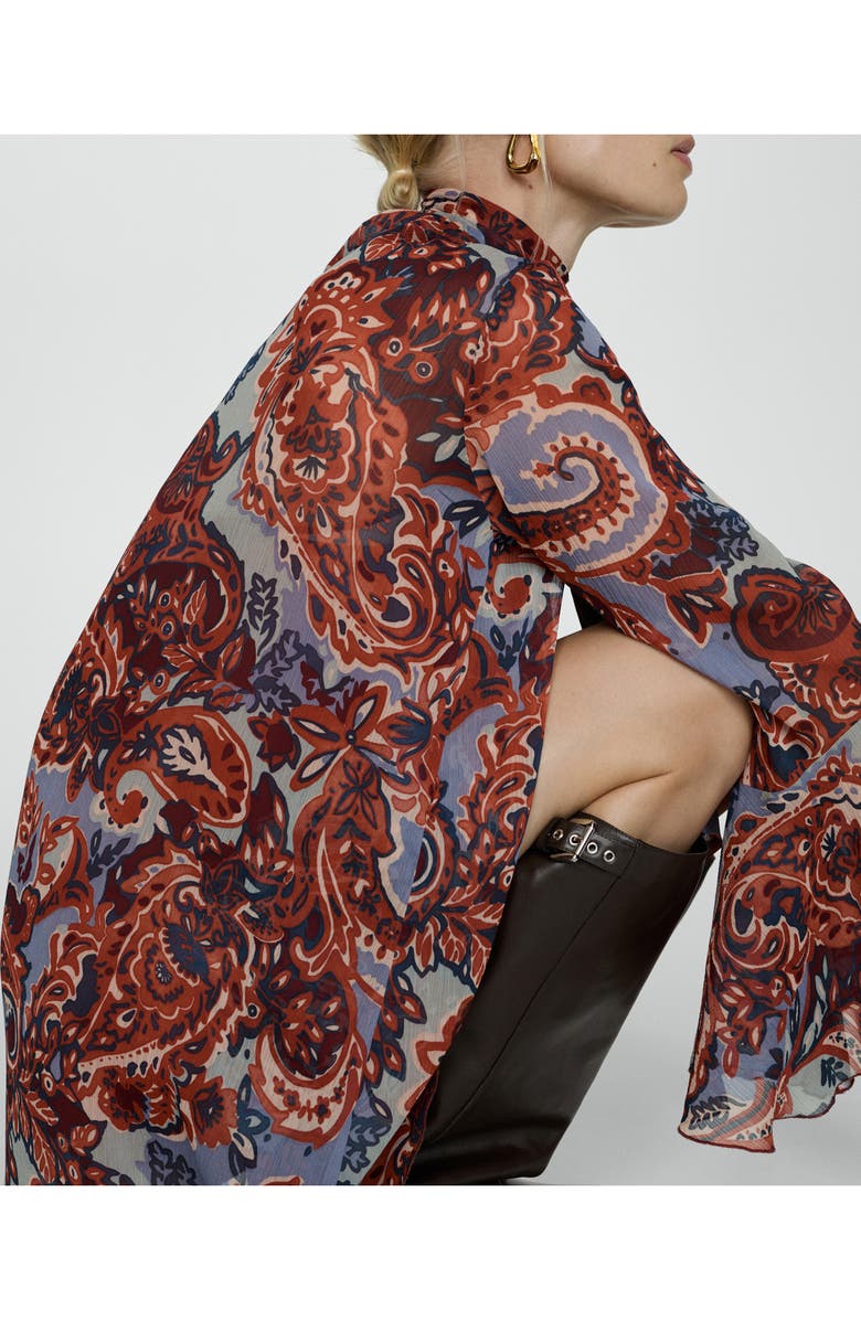 MANGO Paisley Long Sleeve Minidress, Alternate, color, 