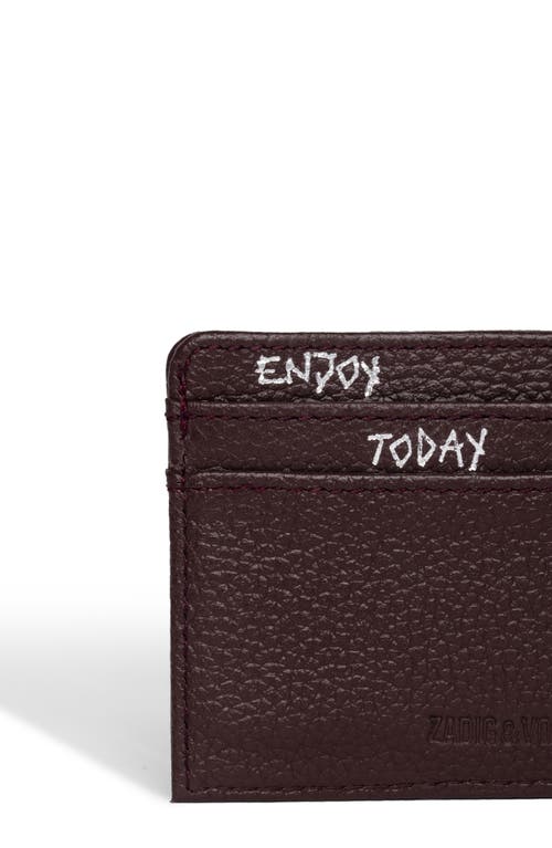 Zadig & Voltaire Pass Leather Card Case In Red