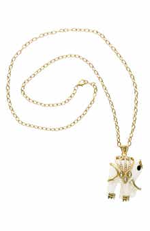 OLIVIA WELLES Elephant Luck Pendant Necklace
