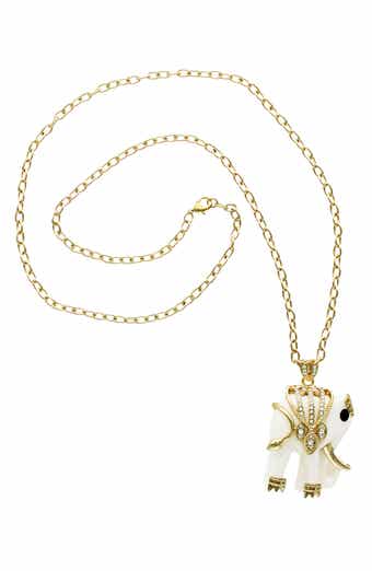 OLIVIA WELLES Elephant Luck Pendant Necklace