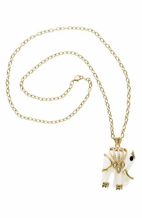 OLIVIA WELLES Elephant Luck Pendant Necklace