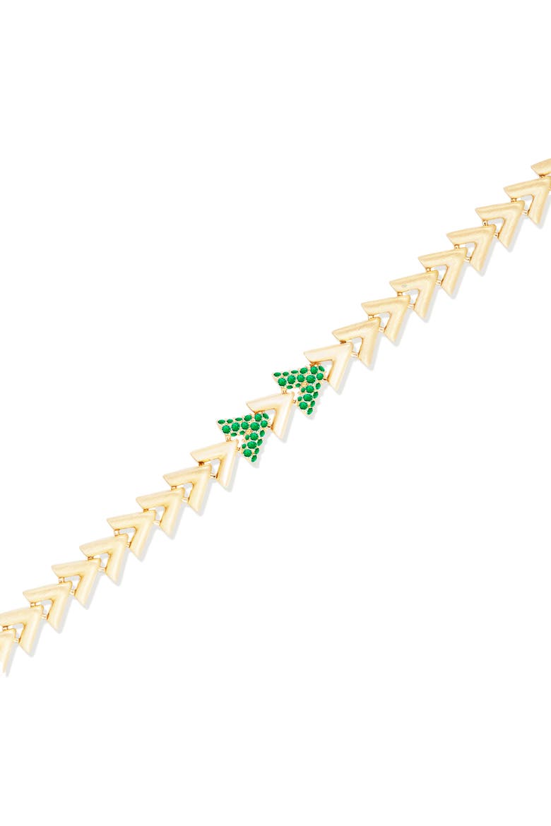 Spark Chevron Link Bracelet, Alternate, color, Emerald-Gold