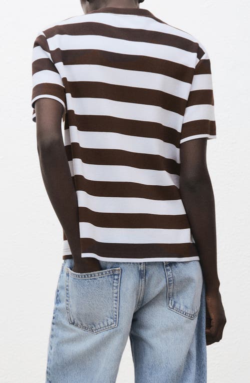 Mango Stripe T-shirt In Brown