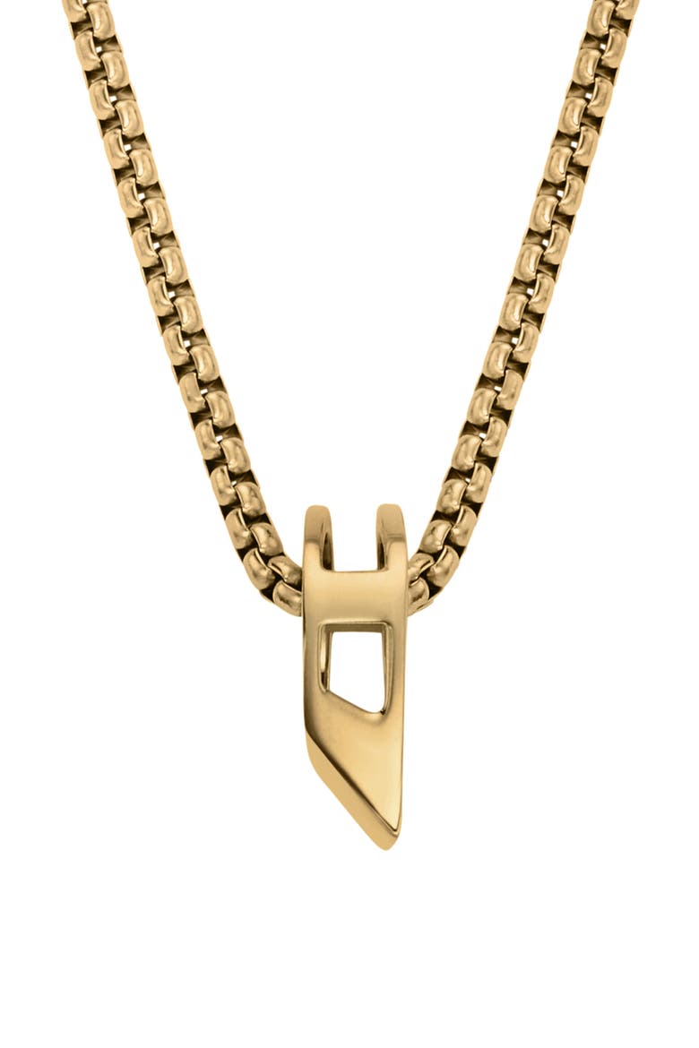 D Logo Ring Pendant Necklace, Main, color, GOLD