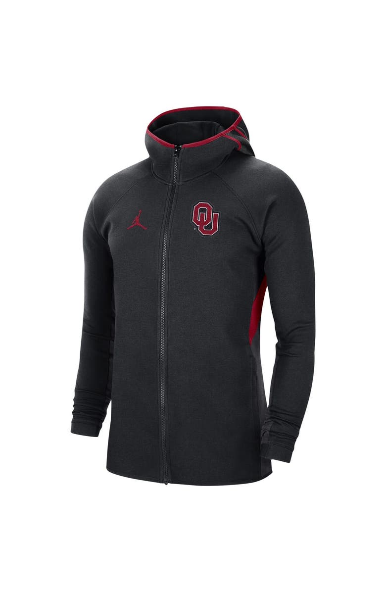 Jordan Brand Men's Oklahoma Sooners Basketball Showtime Full-Zip Performance Hoodie, Alternate, color, 