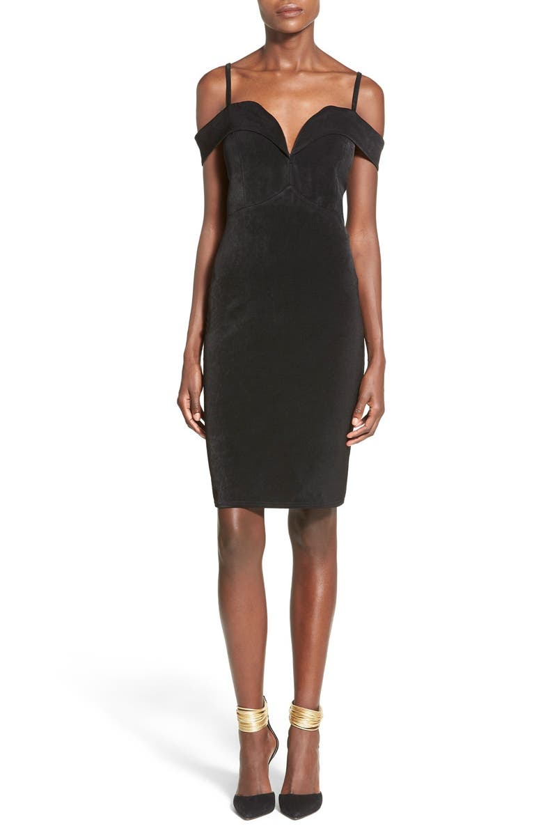 Leith Faux Suede Off the Shoulder Dress, Main, color, 