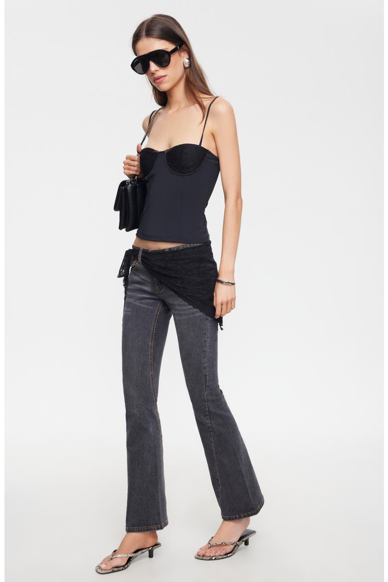Saint Lace Trim Cami, Alternate, color, NOIR