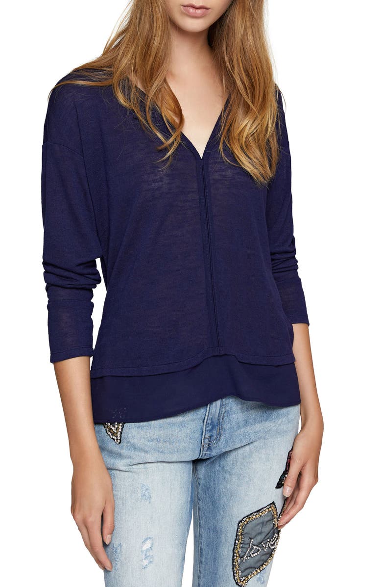 Sanctuary 'Hanna' Split Neck Knit Top, Main, color, 