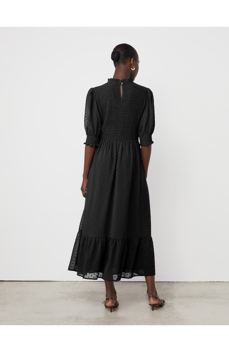 Finery London Amelia 3/4 Sleeve Chiffon Midi Dress, Alternate, color, Black