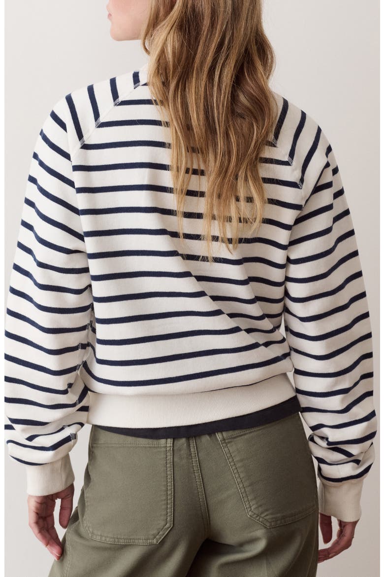 Cloud 9 Fleece Reversible Crewneck Sweatshirt, Alternate, color, ANTIQUE WHITE / NAVY