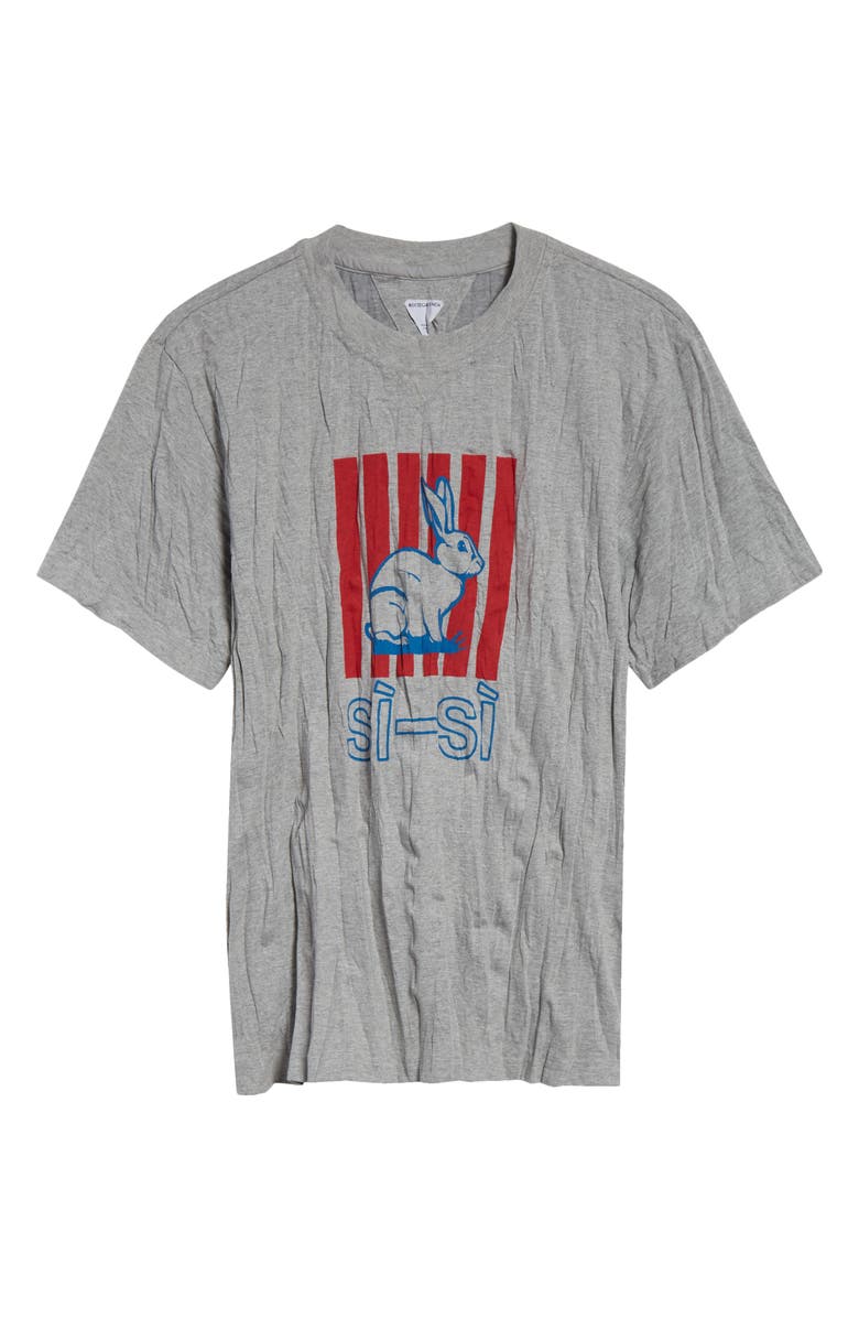 Bottega Veneta Crushed Sisi Jersey Graphic T-Shirt, Alternate, color, 1367 Light Grey Melange