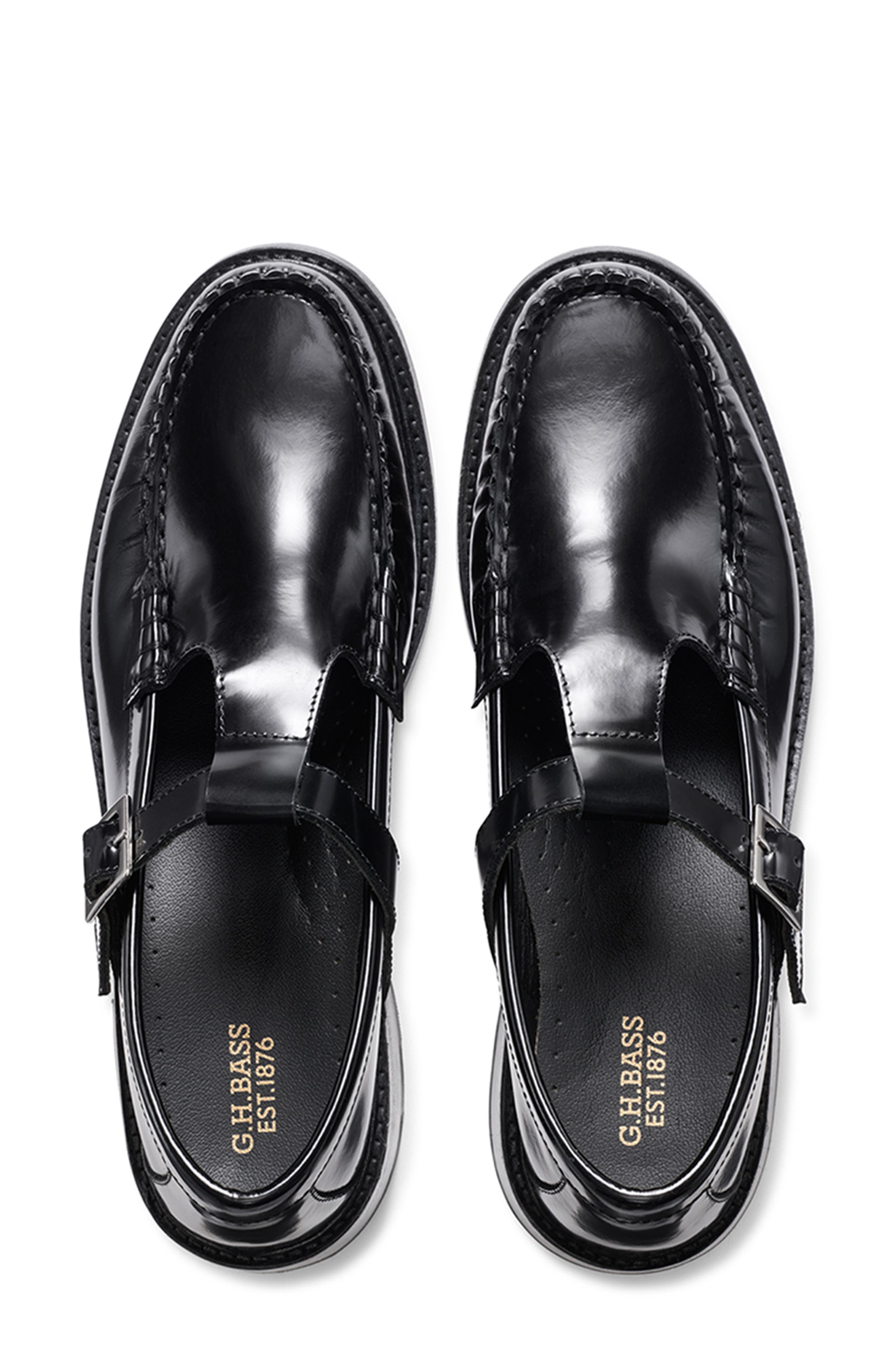 G.H.BASS Block Heel T-Strap Pump, Alternate, color, 