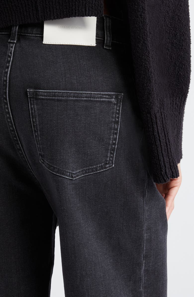 LOULOU DE SAISON Isu Organic Cotton Denim Shorts, Alternate, color, 