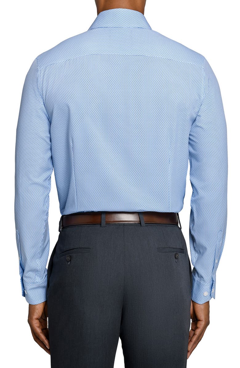 W.R.K Slim Fit Tile Print Performance Dress Shirt, Alternate, color, White/ Blue