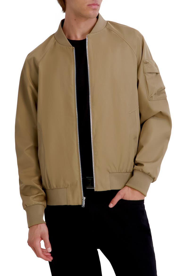 Utility Pocket Bomber Jacket, Main, color, TAN