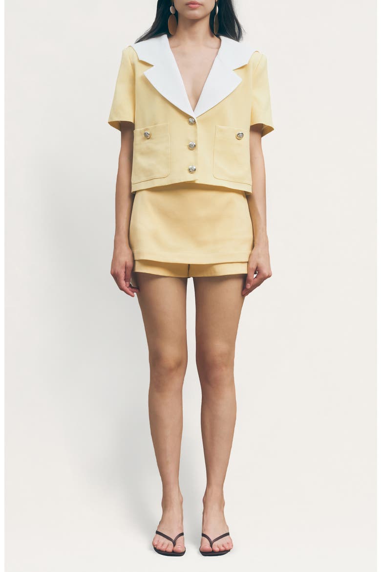 Lennox Short Sleeve Jacket, Alternate, color, BUTTER YELLOW