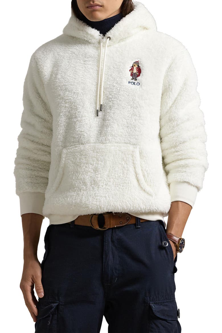 Polo Bear High Pile Fleece Hoodie, Main, color, F24 NEVIS HOLIDAY BEAR