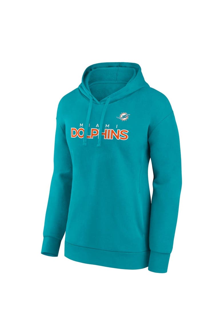 Women's Fanatics Branded Aqua Miami Dolphins Checklist Crossover V-Neck Pullover Hoodie, Alternate, color, Aqua