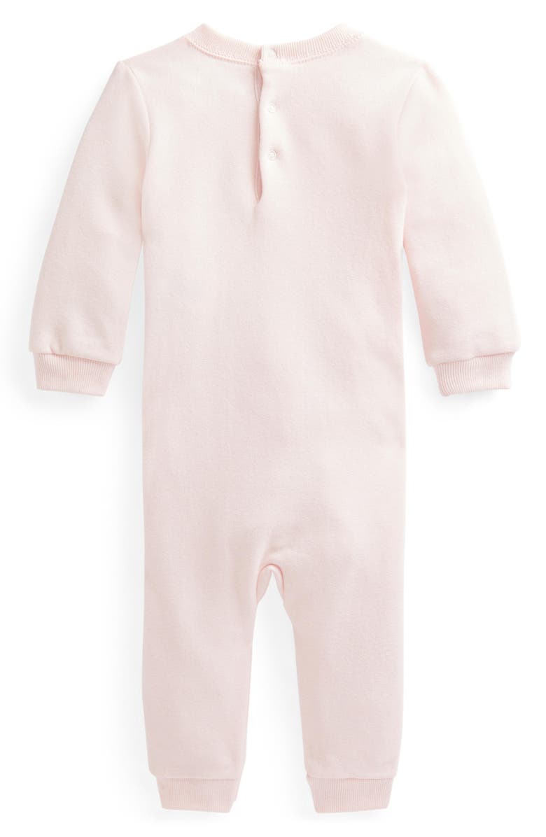 Ralph Lauren Polo Bear Graphic Fleece Romper, Alternate, color, 