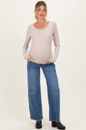 PinkBlush Fray Hem Wide Leg Maternity Jeans