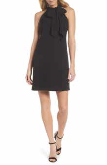 Vince Camuto Tie Neck A-Line Dress