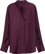 SASUPHI Tie Neck Silk Shirt