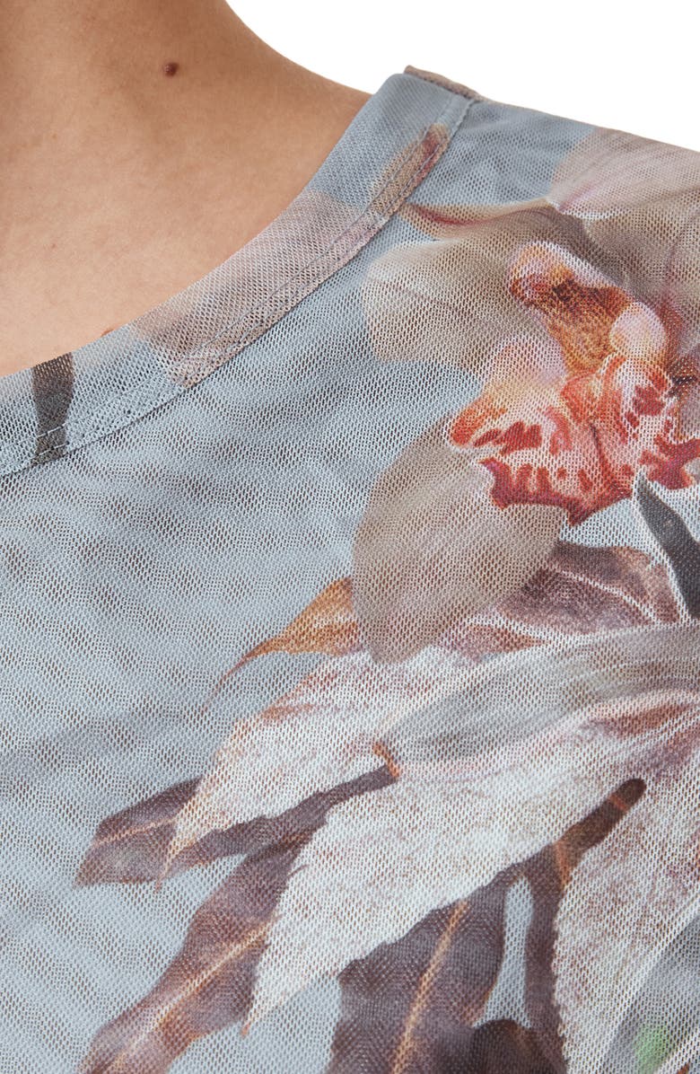 AllSaints Ellie Floral Mesh T-Shirt, Alternate, color,