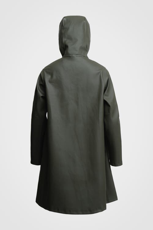 Stutterheim Mosebacke Hooded Long Sleeve Raincoat In Pink
