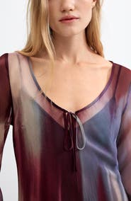 Desigual Sheer Tie Front Top